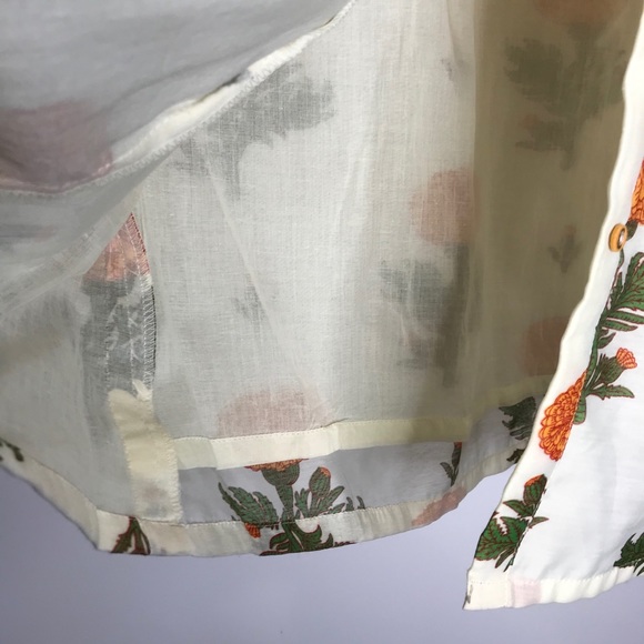 Rangriti floral blouse full button front pleated - Picture 9 of 15